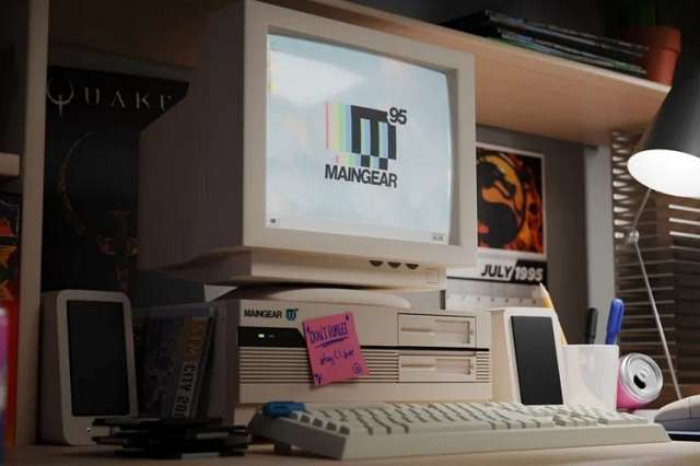Готовый ПК Maingear Retro95 поставляется с винтажным корпусом для настольного компьютера 90-х годов.